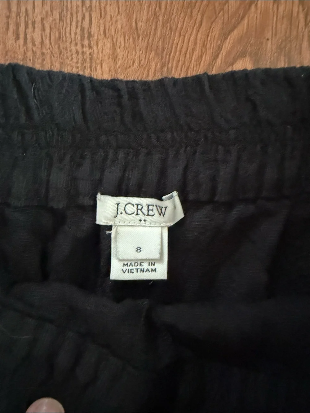J. Crew Women’s Black Chino Twill Shorts Pull On Pockets Size 8